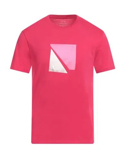 Armani Exchange Man T-shirt Fuchsia Size S Cotton