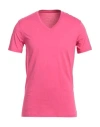 Armani Exchange Man T-shirt Fuchsia Size S Pima Cotton In Pink