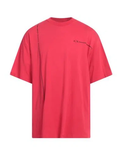 Armani Exchange Man T-shirt Garnet Size L Cotton, Elastane In Red