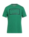 Armani Exchange Man T-shirt Green Size L Cotton In Green
