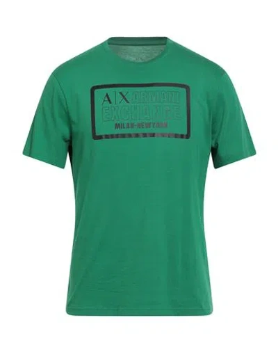 Armani Exchange Man T-shirt Green Size L Cotton