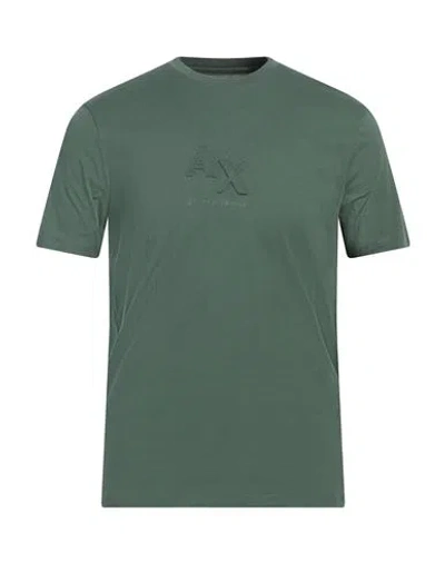 Armani Exchange Man T-shirt Green Size M Cotton In Green