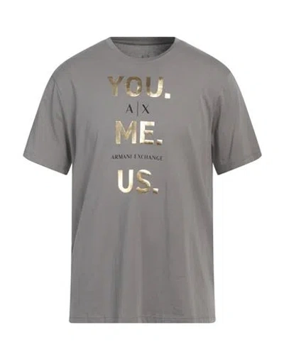 Armani Exchange Man T-shirt Grey Size L Cotton