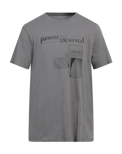 Armani Exchange Man T-shirt Grey Size L Cotton