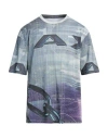 Armani Exchange Man T-shirt Grey Size L Cotton, Polyester In Grey