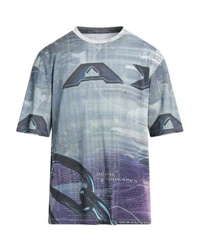 Armani Exchange Man T-shirt Grey Size L Cotton, Polyester