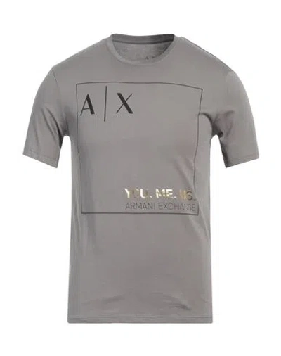 Armani Exchange Man T-shirt Grey Size Xs Cotton In Grey