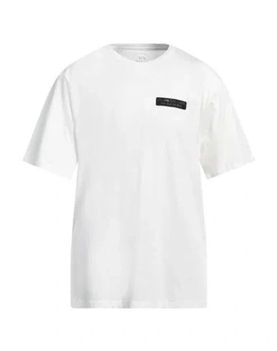 Armani Exchange Man T-shirt Ivory Size L Cotton In White