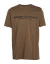 Armani Exchange Man T-shirt Khaki Size L Cotton In Brown