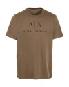 Armani Exchange Man T-shirt Khaki Size M Cotton In Brown