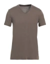 Armani Exchange Man T-shirt Khaki Size M Pima Cotton In Brown