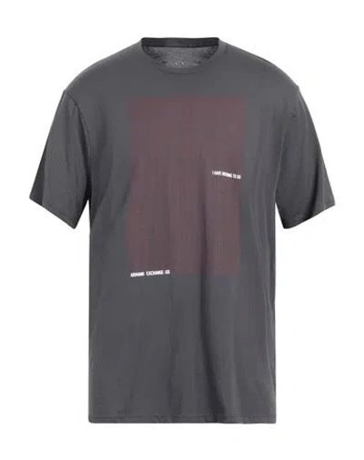 Armani Exchange Man T-shirt Lead Size L Cotton In Grey