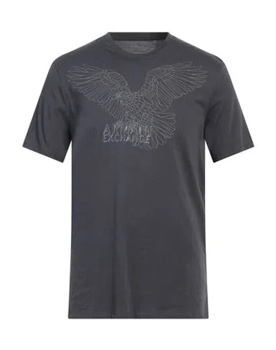Armani Exchange Man T-shirt Lead Size M Cotton In Grey