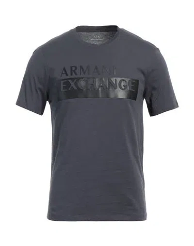 Armani Exchange Man T-shirt Lead Size M Cotton In Grey