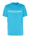 Armani Exchange Man T-shirt Light Blue Size L Cotton In Blue