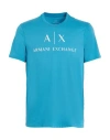 Armani Exchange Man T-shirt Light Blue Size L Cotton