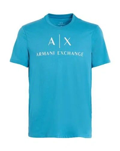 Armani Exchange Man T-shirt Light Blue Size L Cotton