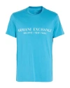 Armani Exchange Man T-shirt Light Blue Size L Cotton In Multi