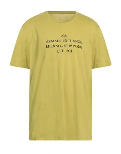 Armani Exchange Man T-shirt Light Green Size M Cotton
