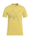 Armani Exchange Man T-shirt Lime Green Size L Cotton In Green