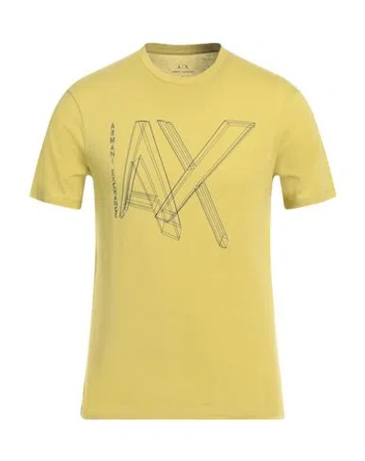 Armani Exchange Man T-shirt Lime Green Size L Cotton