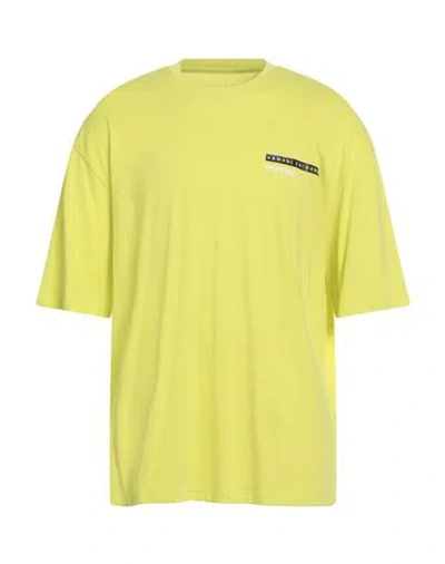 Armani Exchange Man T-shirt Lime Green Size L Cotton In Yellow