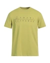 Armani Exchange Man T-shirt Lime Green Size L Cotton, Elastane In Green