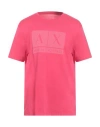Armani Exchange Man T-shirt Magenta Size S Cotton