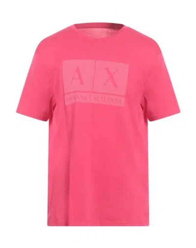 Armani Exchange Man T-shirt Magenta Size S Cotton