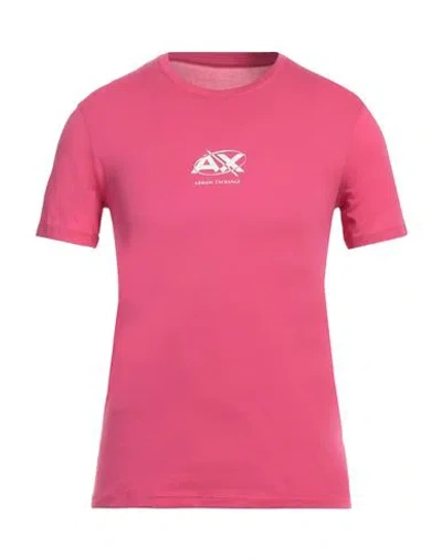 Armani Exchange Man T-shirt Magenta Size S Pima Cotton