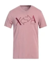Armani Exchange Man T-shirt Mauve Size L Cotton In Purple