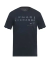 Armani Exchange Man T-shirt Midnight Blue Size L Cotton In Blue