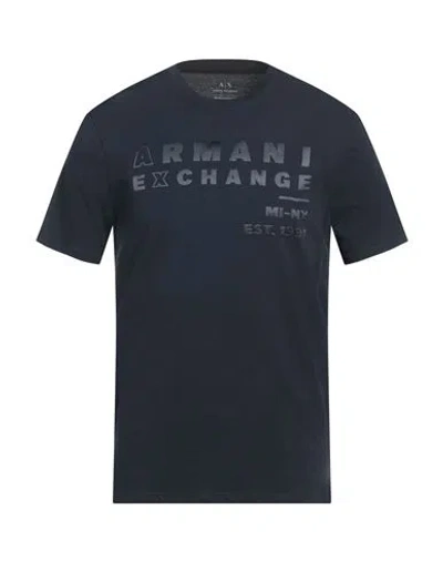 Armani Exchange Man T-shirt Midnight Blue Size L Cotton