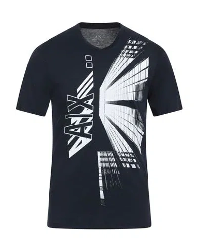 Armani Exchange Man T-shirt Midnight Blue Size L Cotton In Blue