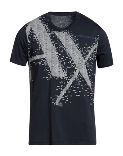 Armani Exchange Man T-shirt Midnight Blue Size L Cotton In Blue