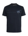 Armani Exchange Man T-shirt Midnight Blue Size L Cotton In Black