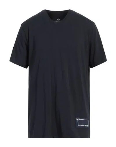 Armani Exchange Man T-shirt Midnight Blue Size Xs Cotton, Elastane