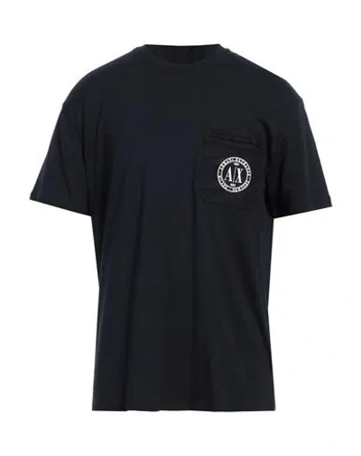 Armani Exchange Man T-shirt Midnight Blue Size Xs Cotton, Polyester, Elastane