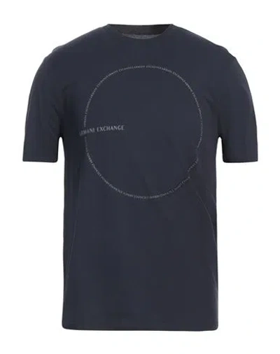 Armani Exchange Man T-shirt Midnight Blue Size L Organic Cotton