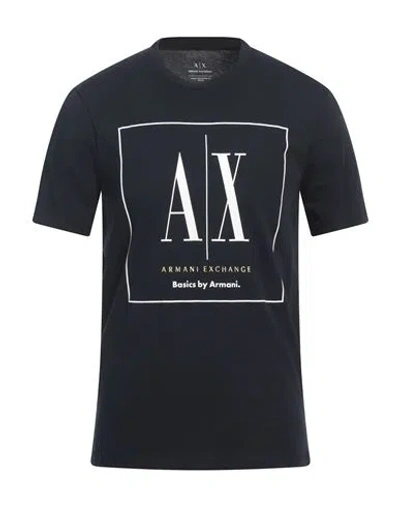 Armani Exchange Man T-shirt Midnight Blue Size M Cotton