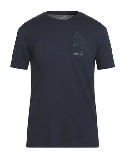 Armani Exchange Man T-shirt Midnight Blue Size M Cotton