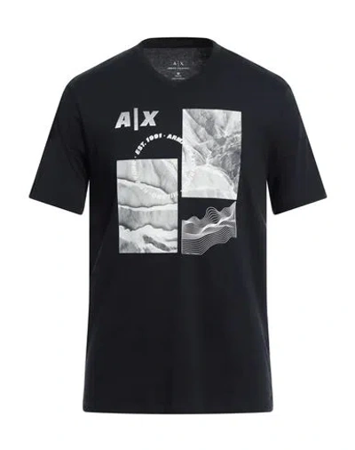 Armani Exchange Man T-shirt Midnight Blue Size M Cotton