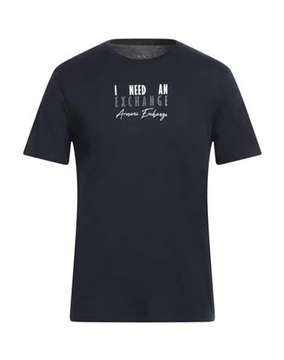 Armani Exchange Man T-shirt Midnight Blue Size M Cotton