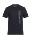 Armani Exchange Man T-shirt Midnight Blue Size M Organic Cotton In Blue
