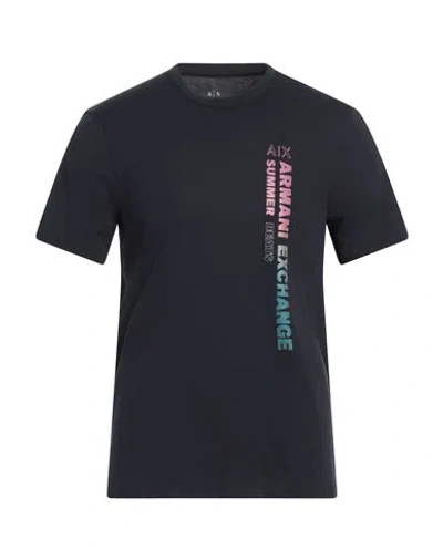 Armani Exchange Man T-shirt Midnight Blue Size M Organic Cotton