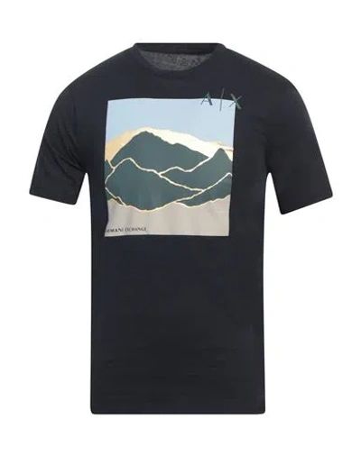 Armani Exchange Man T-shirt Midnight Blue Size S Cotton