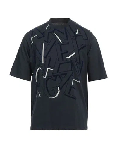Armani Exchange Man T-shirt Midnight Blue Size S Cotton In Blue
