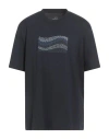 Armani Exchange Man T-shirt Midnight Blue Size S Cotton In Black