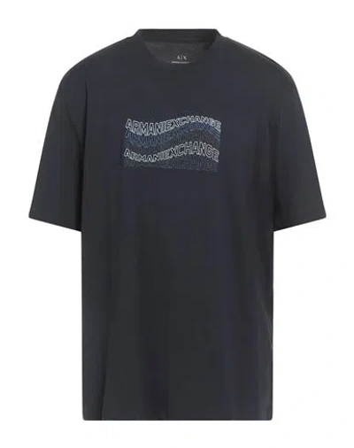 Armani Exchange Man T-shirt Midnight Blue Size S Cotton