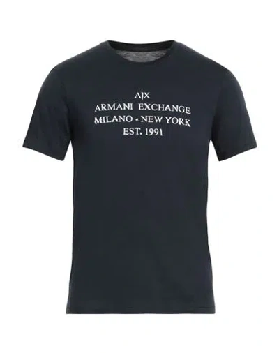 Armani Exchange Man T-shirt Midnight Blue Size S Cotton